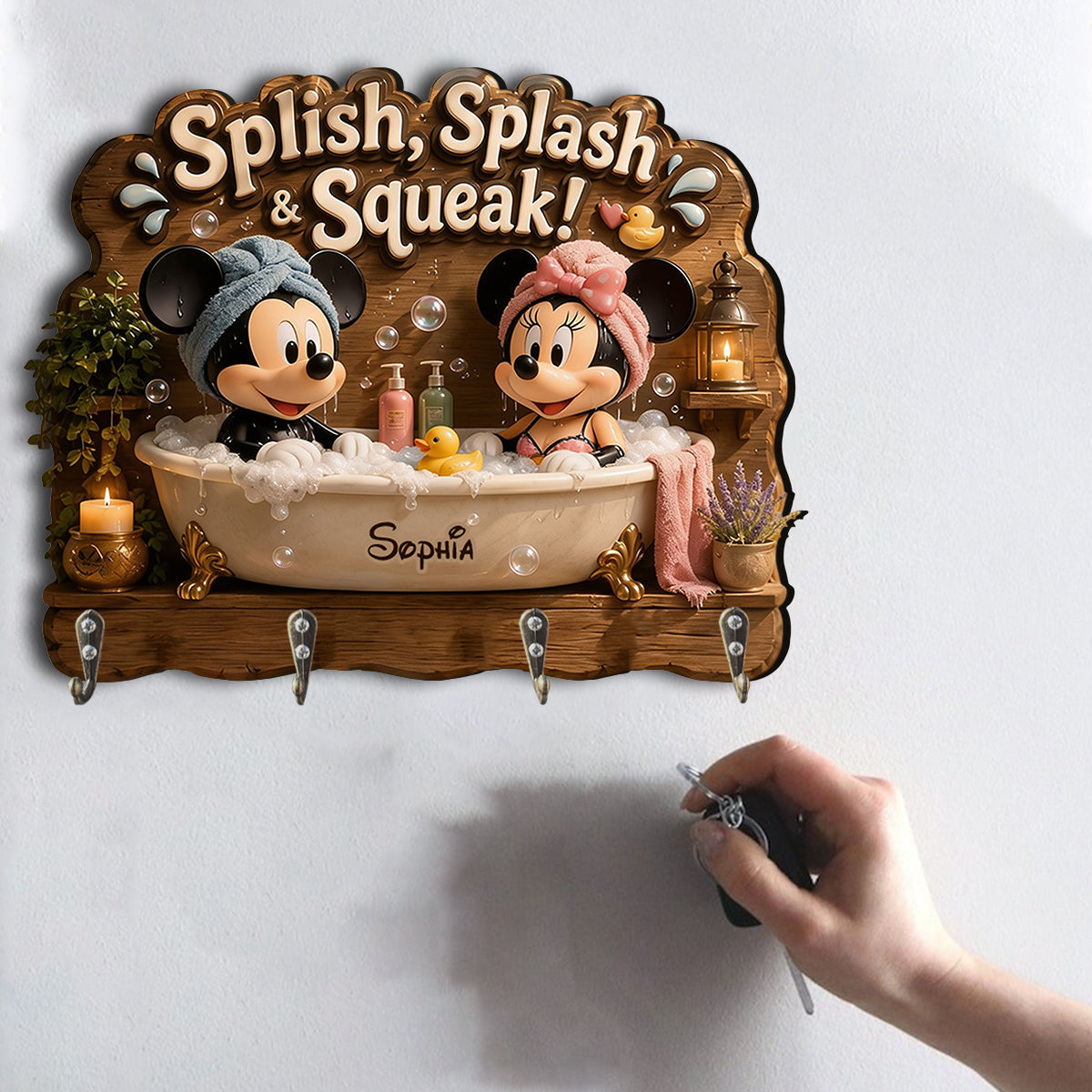 Cartoon Mouse, Bathroom Towel Rack - Personalized Mouse Custom Shaped Hanging Rack
