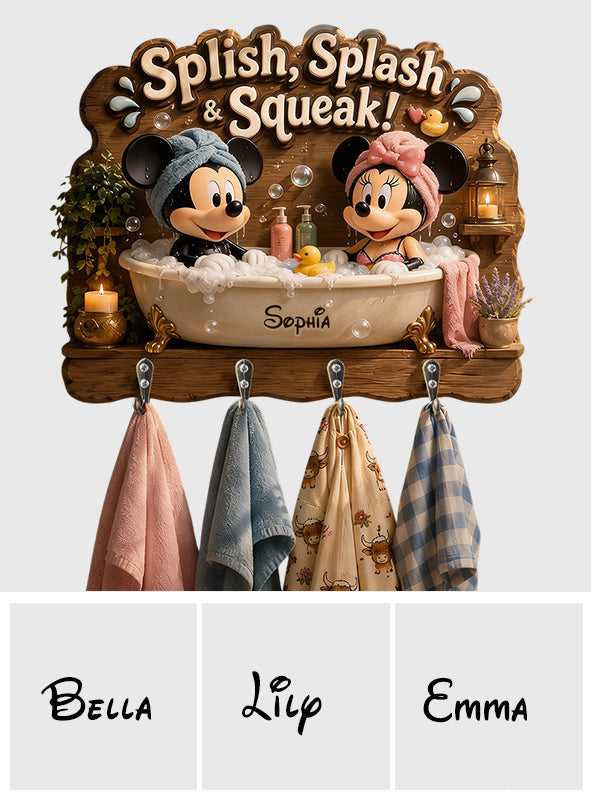 Cartoon Mouse, Bathroom Towel Rack - Personalized Mouse Custom Shaped Hanging Rack