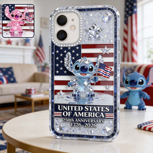 USA 250th Anniversary Cute Cartoon - Personalized Ohana Full Print Phone Case