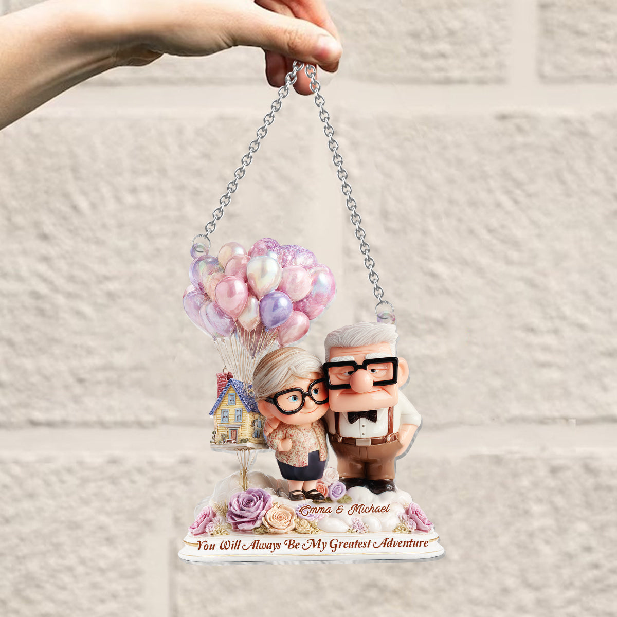 You Will Always Be My Greatest Adventure - Personalized Mouse Window Hanging Suncatcher Ornament