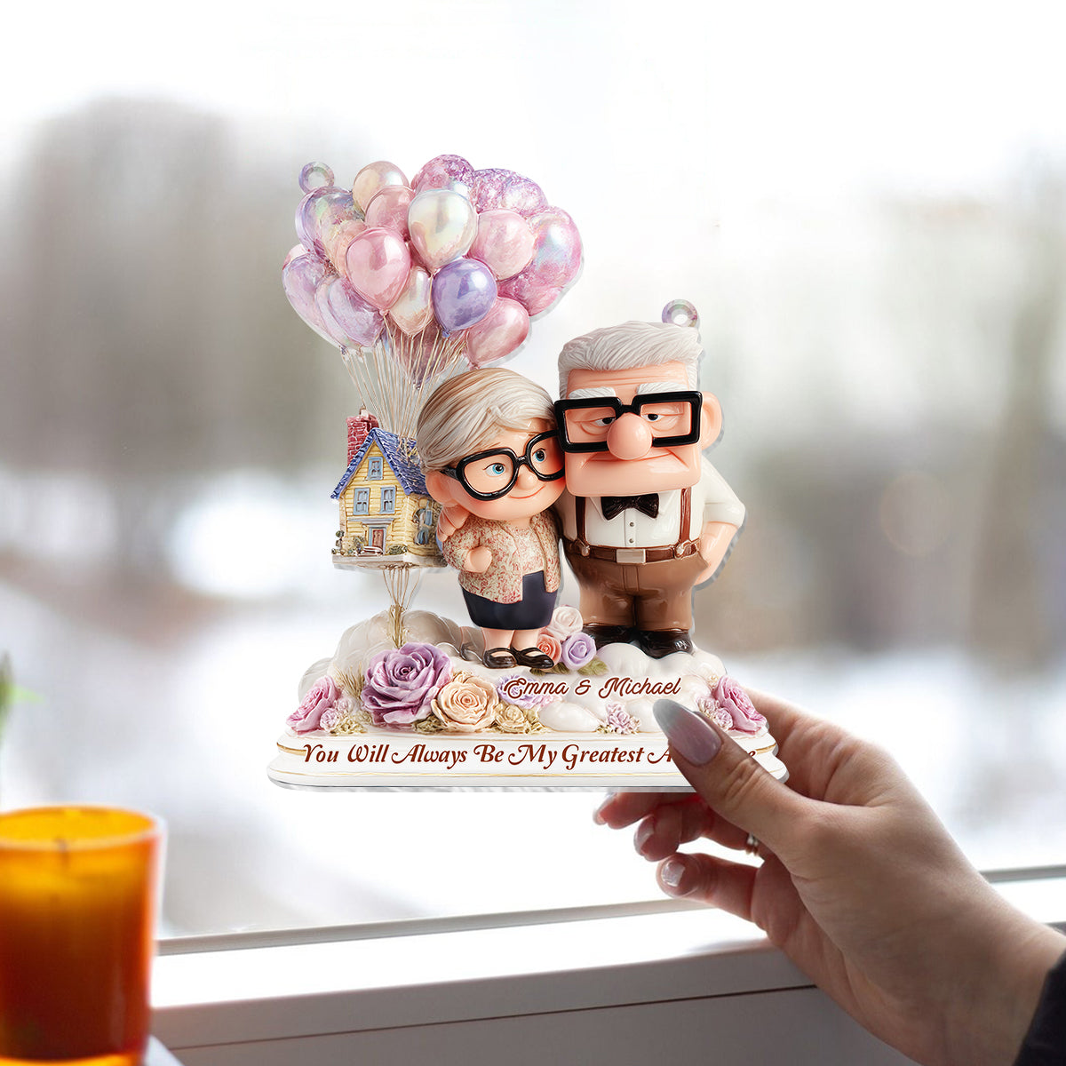 You Will Always Be My Greatest Adventure - Personalized Mouse Window Hanging Suncatcher Ornament