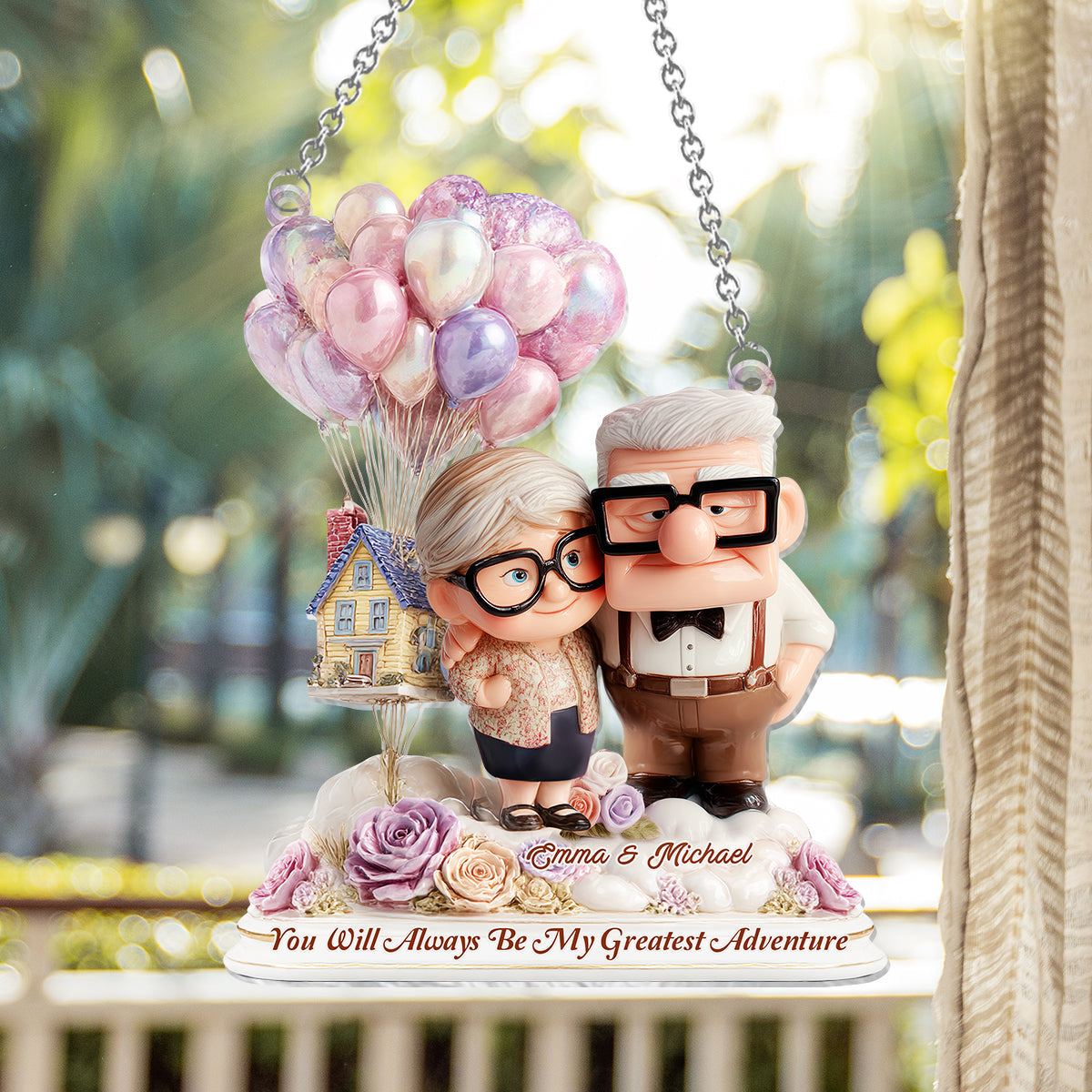 You Will Always Be My Greatest Adventure - Personalized Mouse Window Hanging Suncatcher Ornament