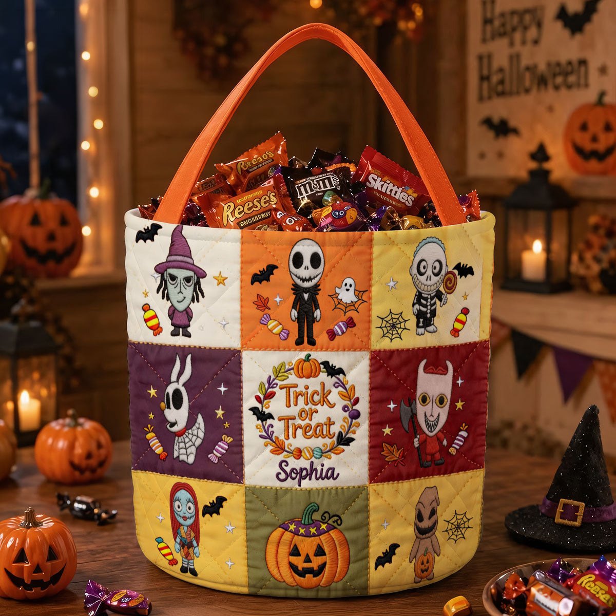 Halloween Bag - Personalized Nightmare Canvas Bucket Bag