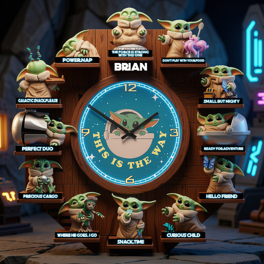 This Is The Way - Personalized The Force LED Light Wall Clock