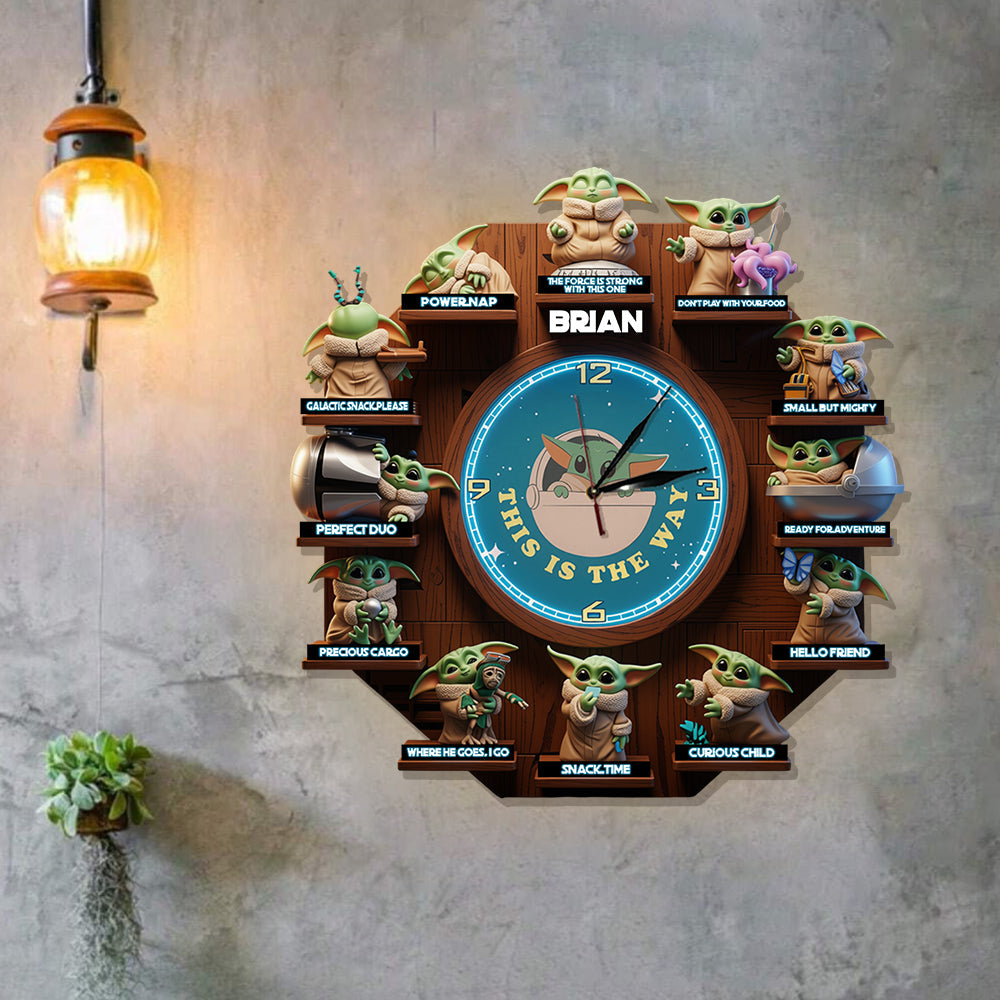 This Is The Way - Personalized The Force LED Light Wall Clock