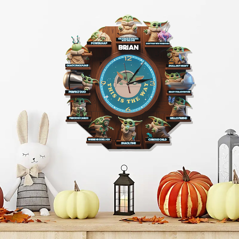 This Is The Way - Personalized The Force LED Light Wall Clock