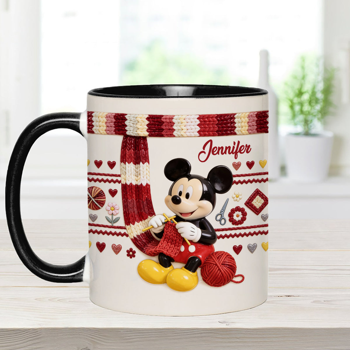 SHH I'm Crocheting - Personalized Mouse Set Accent Mug with Acrylic Stirrers