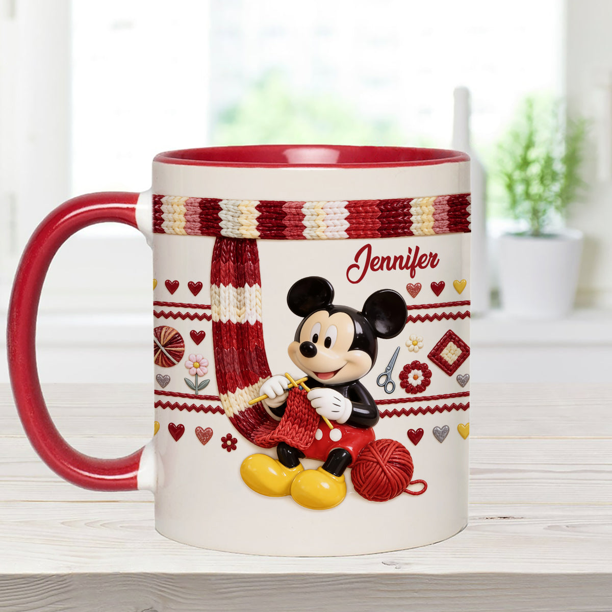 SHH I'm Crocheting - Personalized Mouse Set Accent Mug with Acrylic Stirrers