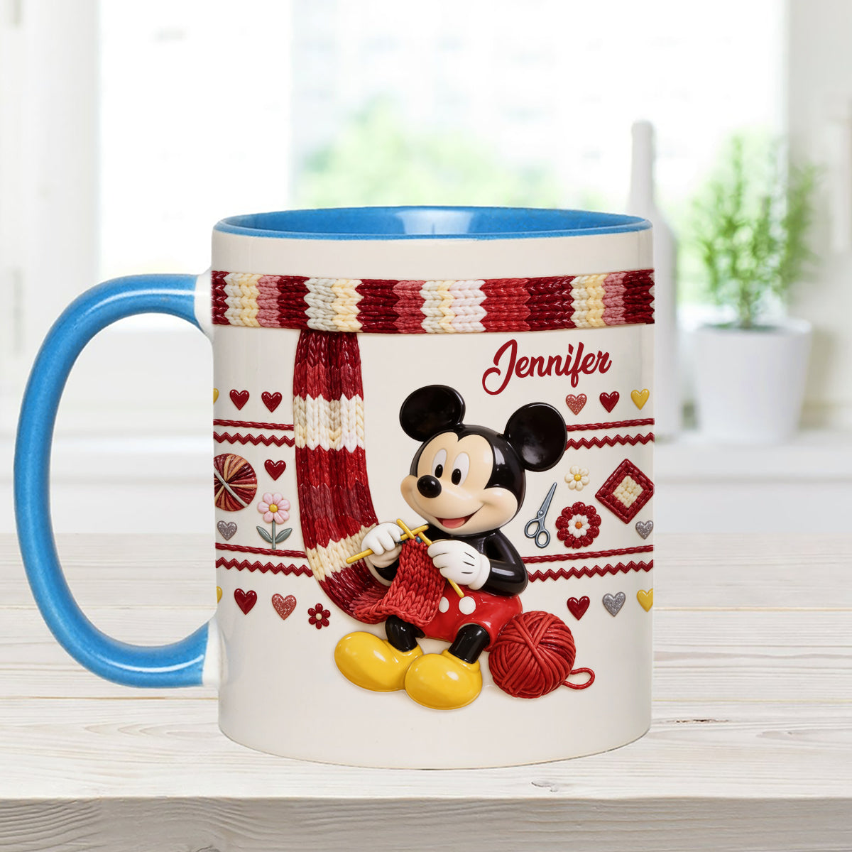 SHH I'm Crocheting - Personalized Mouse Set Accent Mug with Acrylic Stirrers