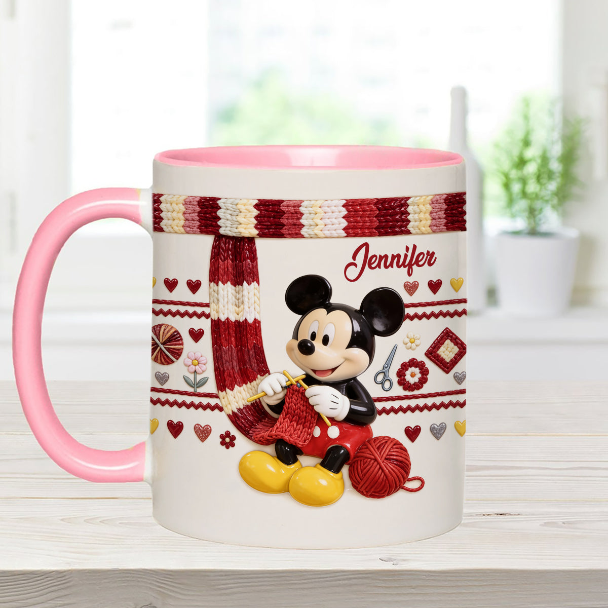 SHH I'm Crocheting - Personalized Mouse Set Accent Mug with Acrylic Stirrers