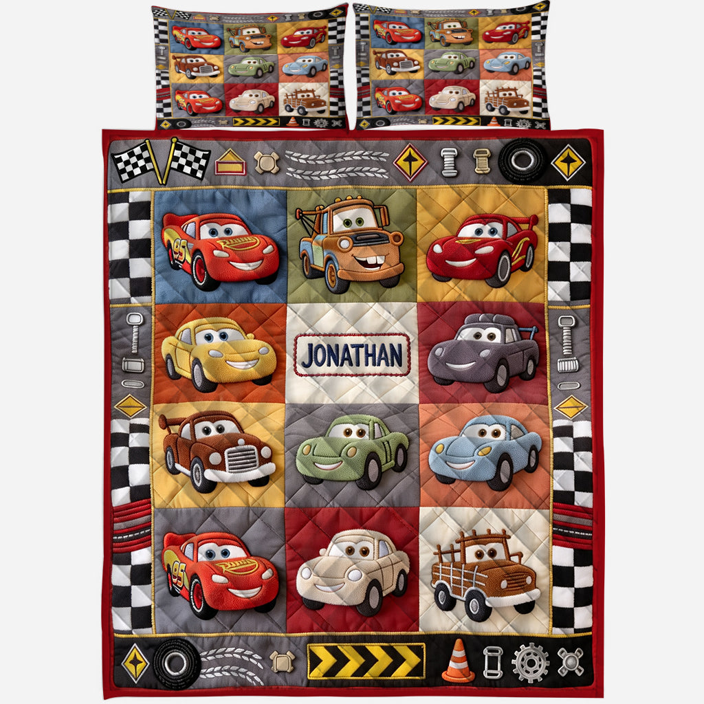 Car Collection - Personalized Racing Lover Quilt Set