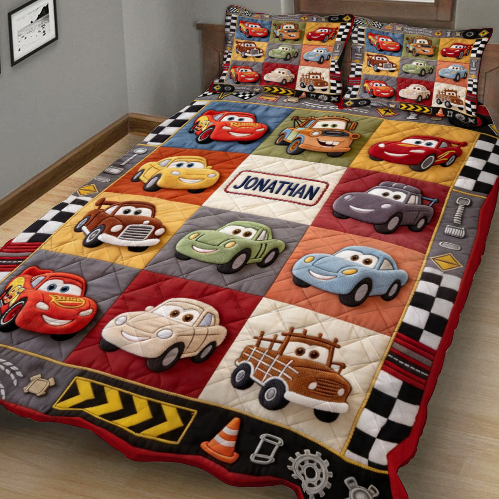 Car Collection - Personalized Racing Lover Quilt Set