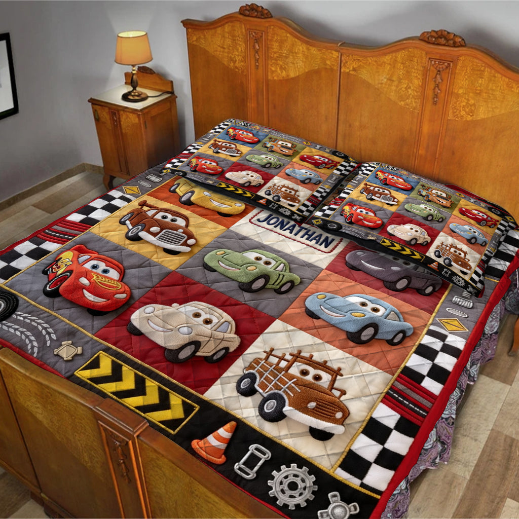 Car Collection - Personalized Racing Lover Quilt Set
