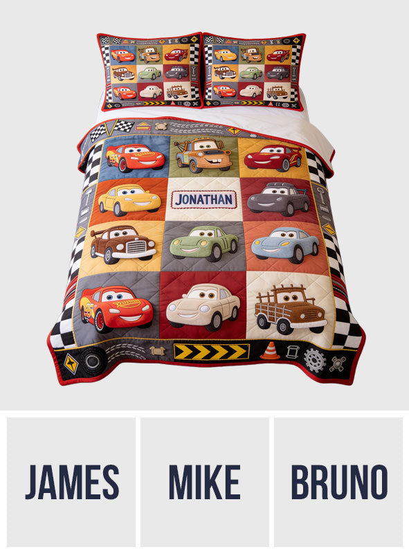 Car Collection - Personalized Racing Lover Quilt Set