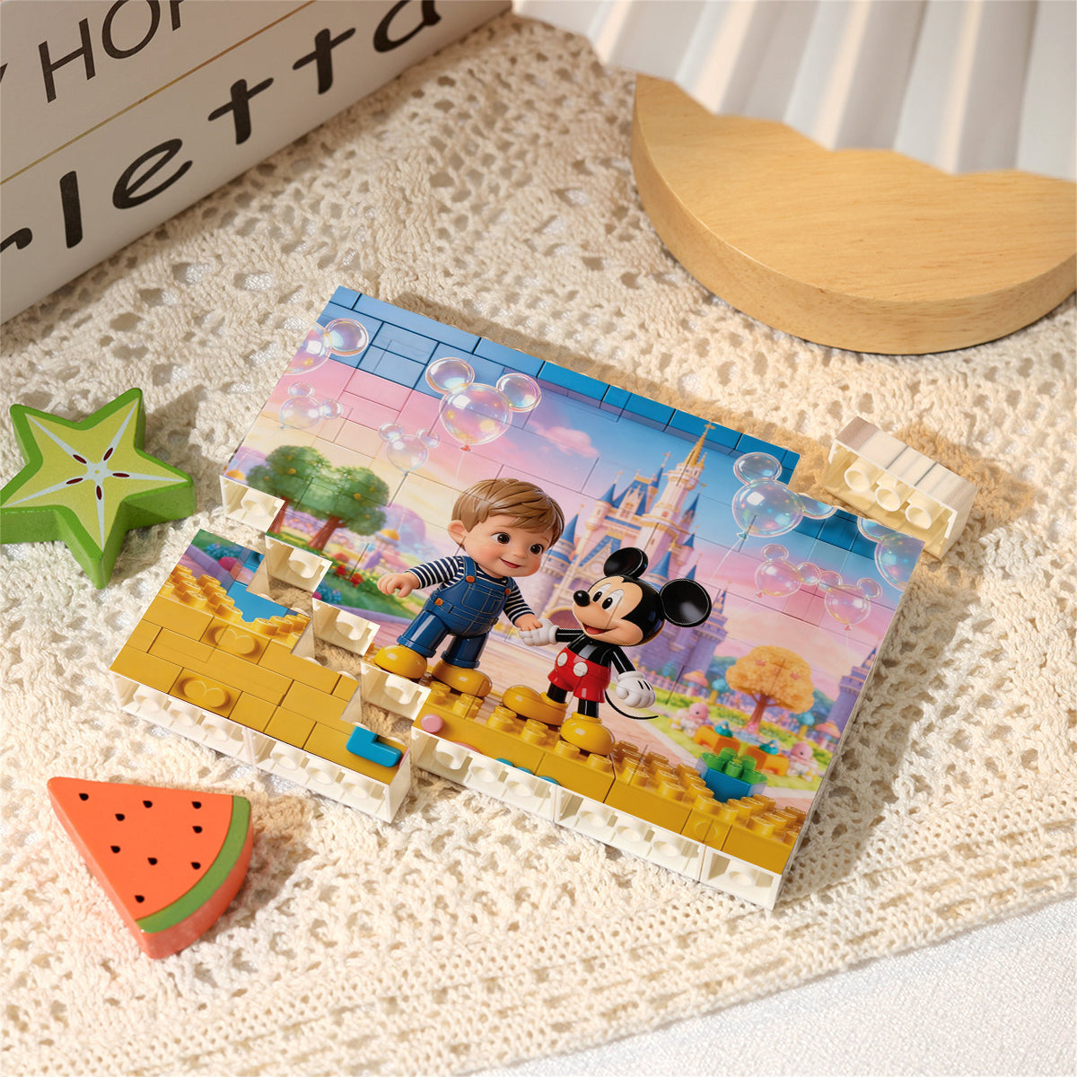Custom Any Photo - Personalized Mouse One-sided Horizontal Rectangle Building Brick Blocks
