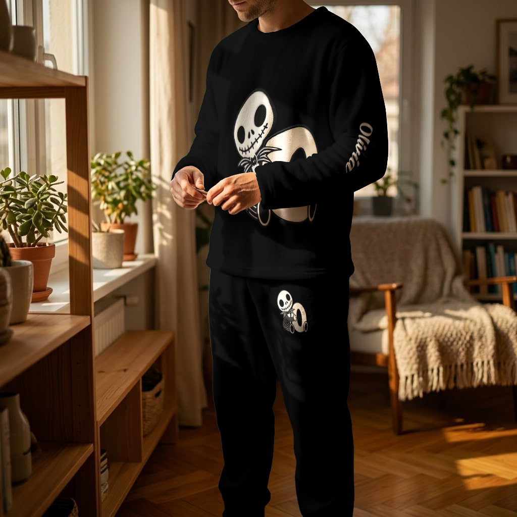 Skeleton Letter - Personalized Nightmare Fleece Lounge Set