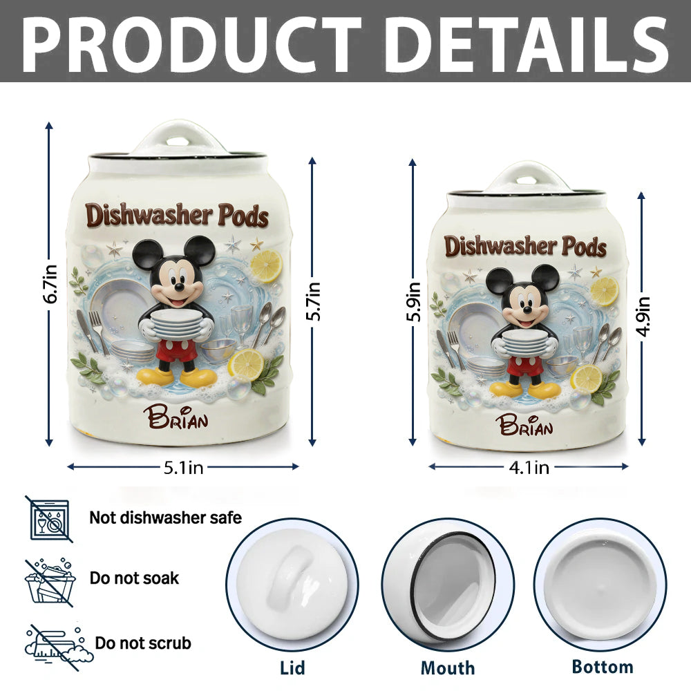 Dishwasher Pods - Personalized Mouse Dishwasher Pod Container