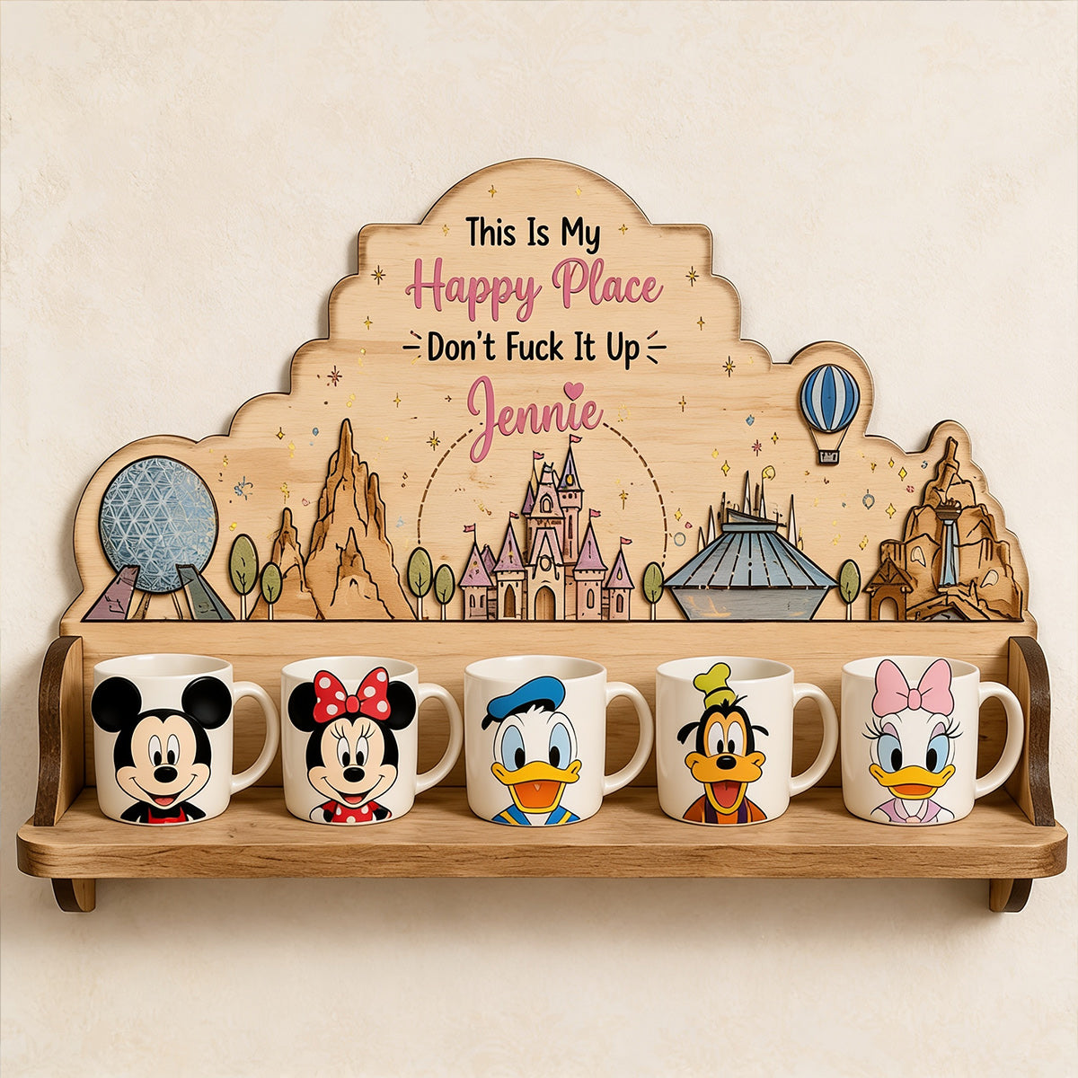Magical Place - Personalized Mouse Wooden Floating Shelf