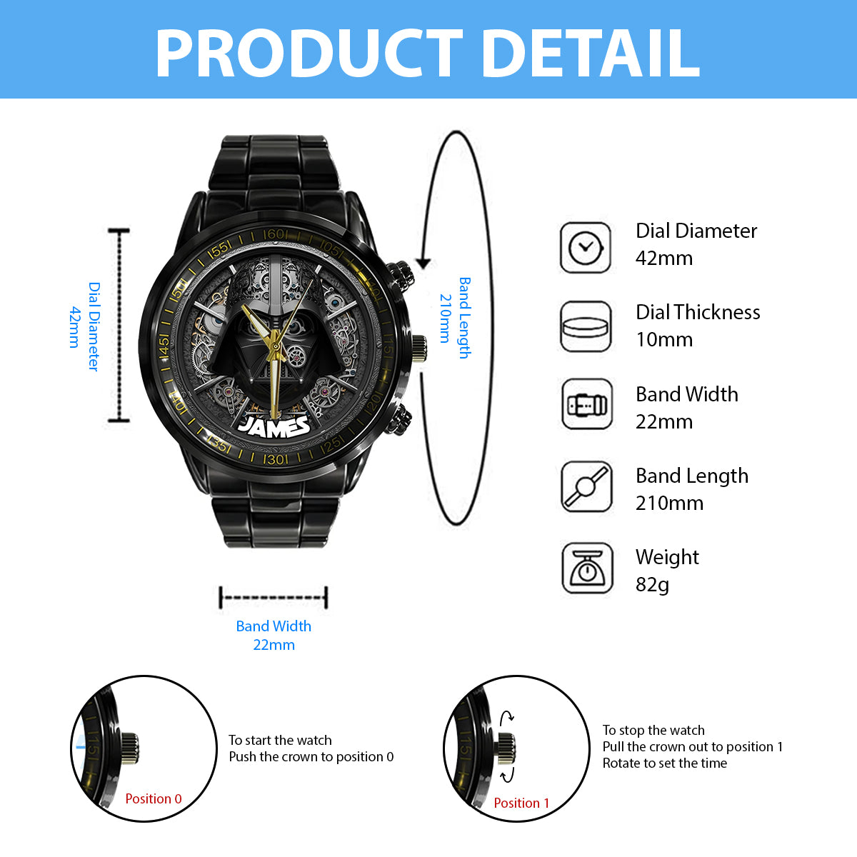 Dark Time - Personalized The Force Hand Watch