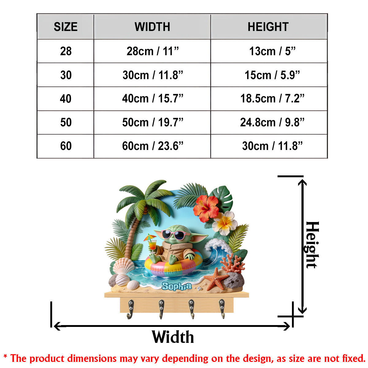 Salty Lil' Beach - Personalized The Force Custom Shaped Hanging Rack