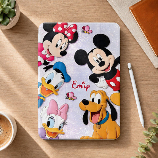 Cartoon Mouse Fans Gift - Personalized Mouse Tablet Cover With Pen Slot