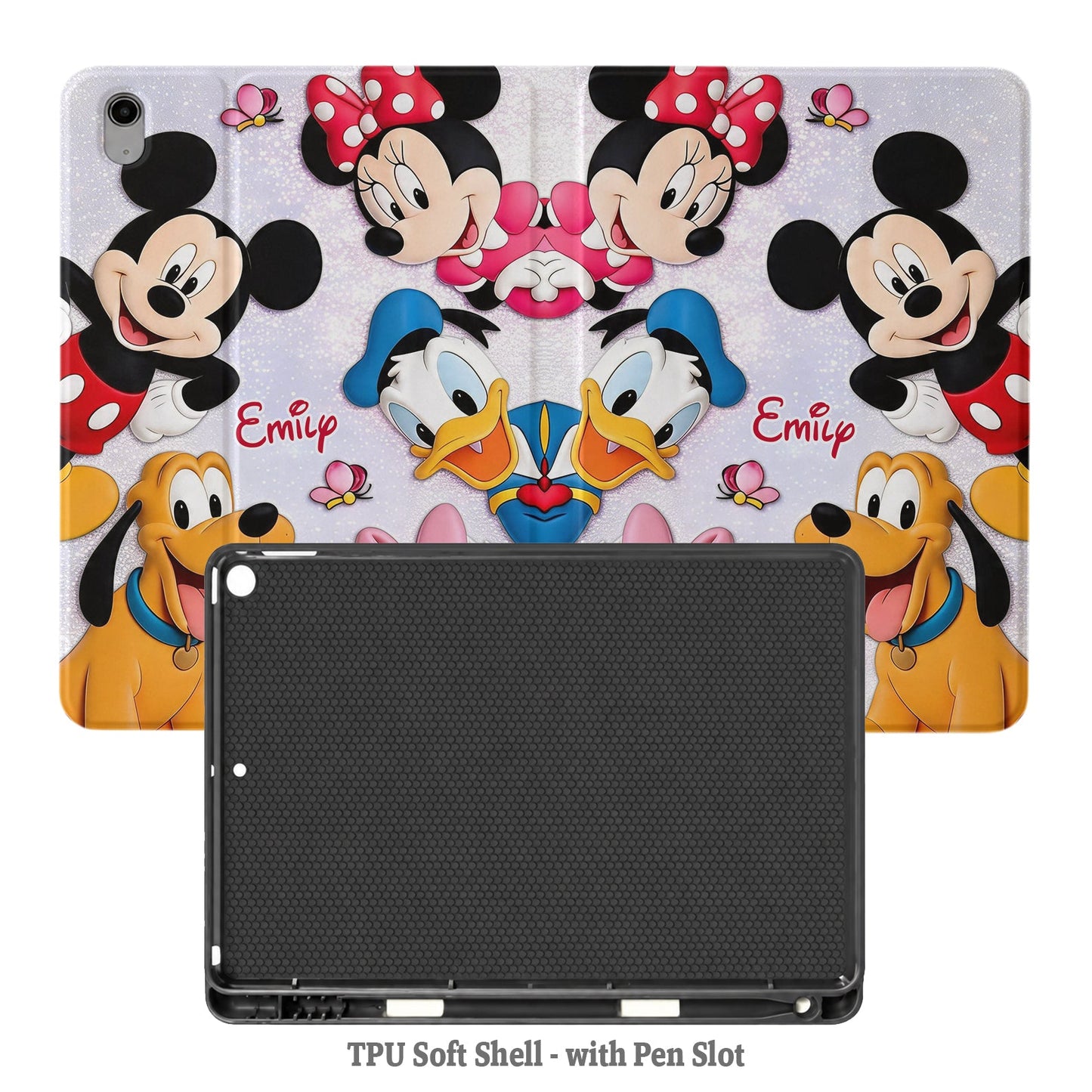 Cartoon Mouse Fans Gift - Personalized Mouse Tablet Cover With Pen Slot