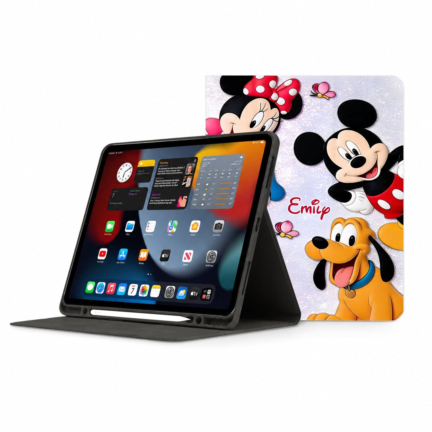 Cartoon Mouse Fans Gift - Personalized Mouse Tablet Cover With Pen Slot
