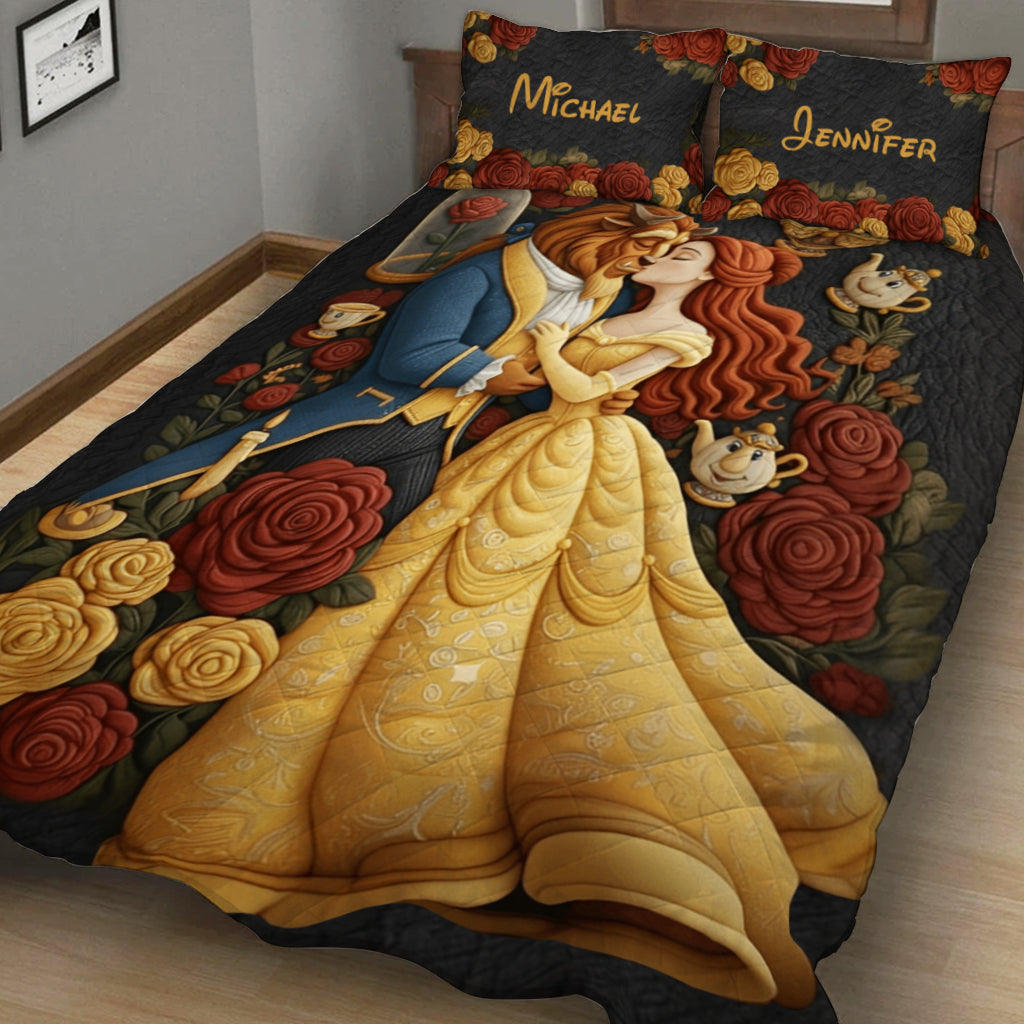 Princess And The Beast - Personalized Beauty And The Beast Quilt Set