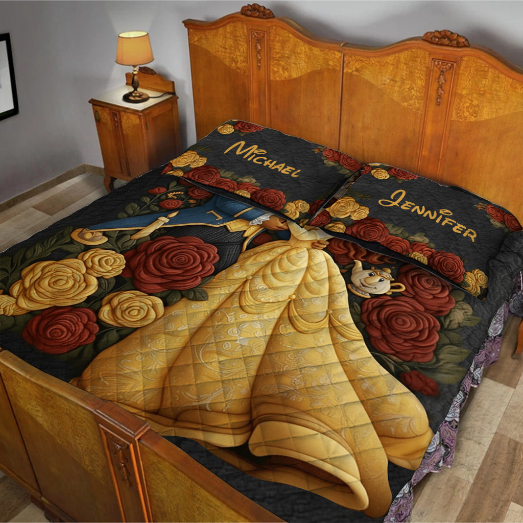 Princess And The Beast - Personalized Beauty And The Beast Quilt Set