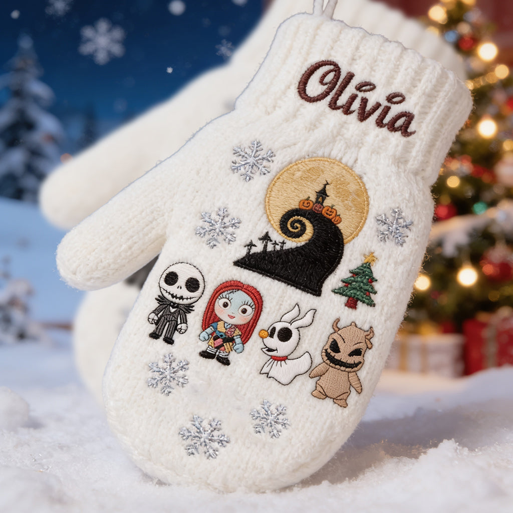Merry Christmas - Personalized Nightmare Knitted Mittens