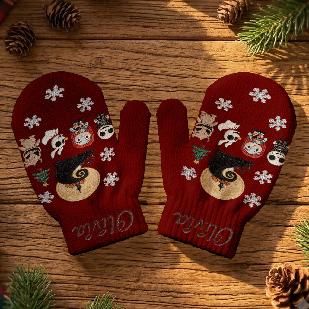 Merry Christmas - Personalized Nightmare Knitted Mittens