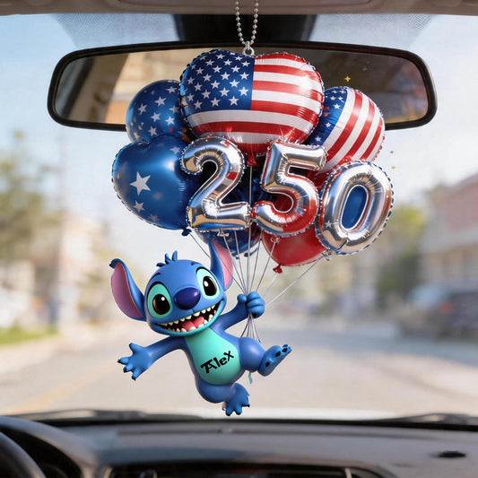 Hanging Balloons 250 - Personalized Ohana Transparent Car Ornament