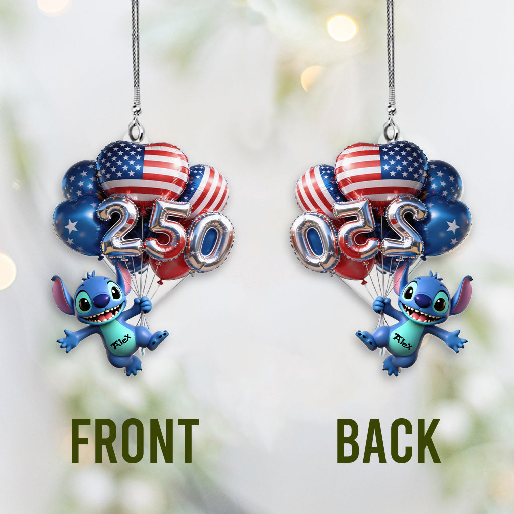 Hanging Balloons 250 - Personalized Ohana Transparent Car Ornament