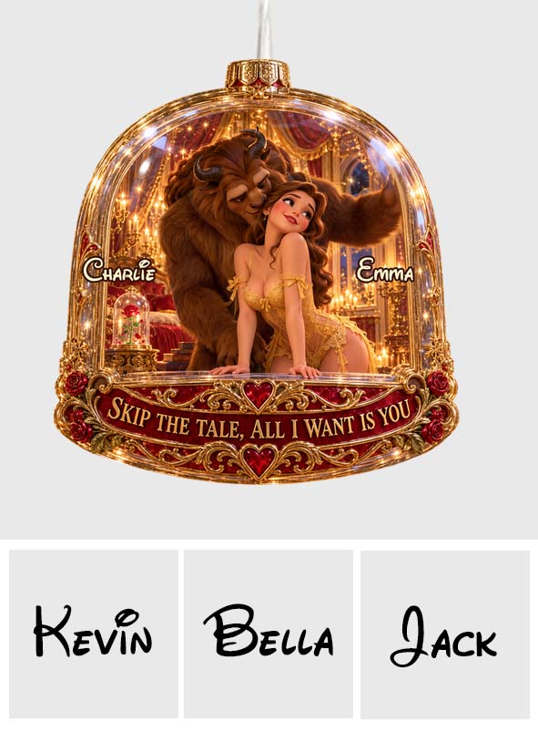 All I Want Is You - Personalized Beauty And The Beast LED Light Ornament