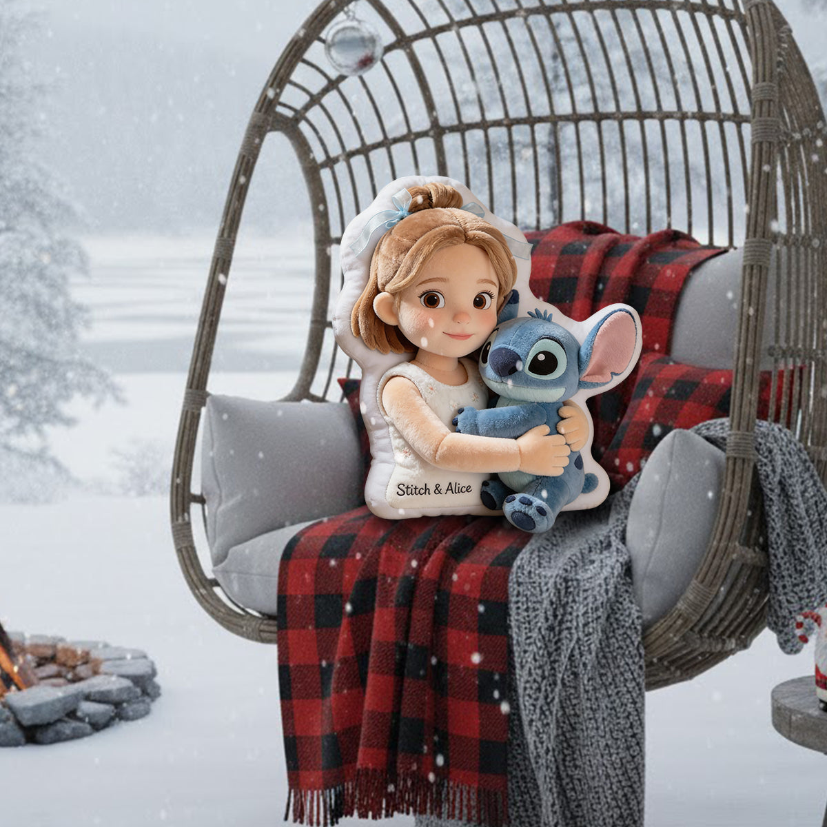 Ohana Means Family - Personalized Ohana Faux Fur Shaped Pillow