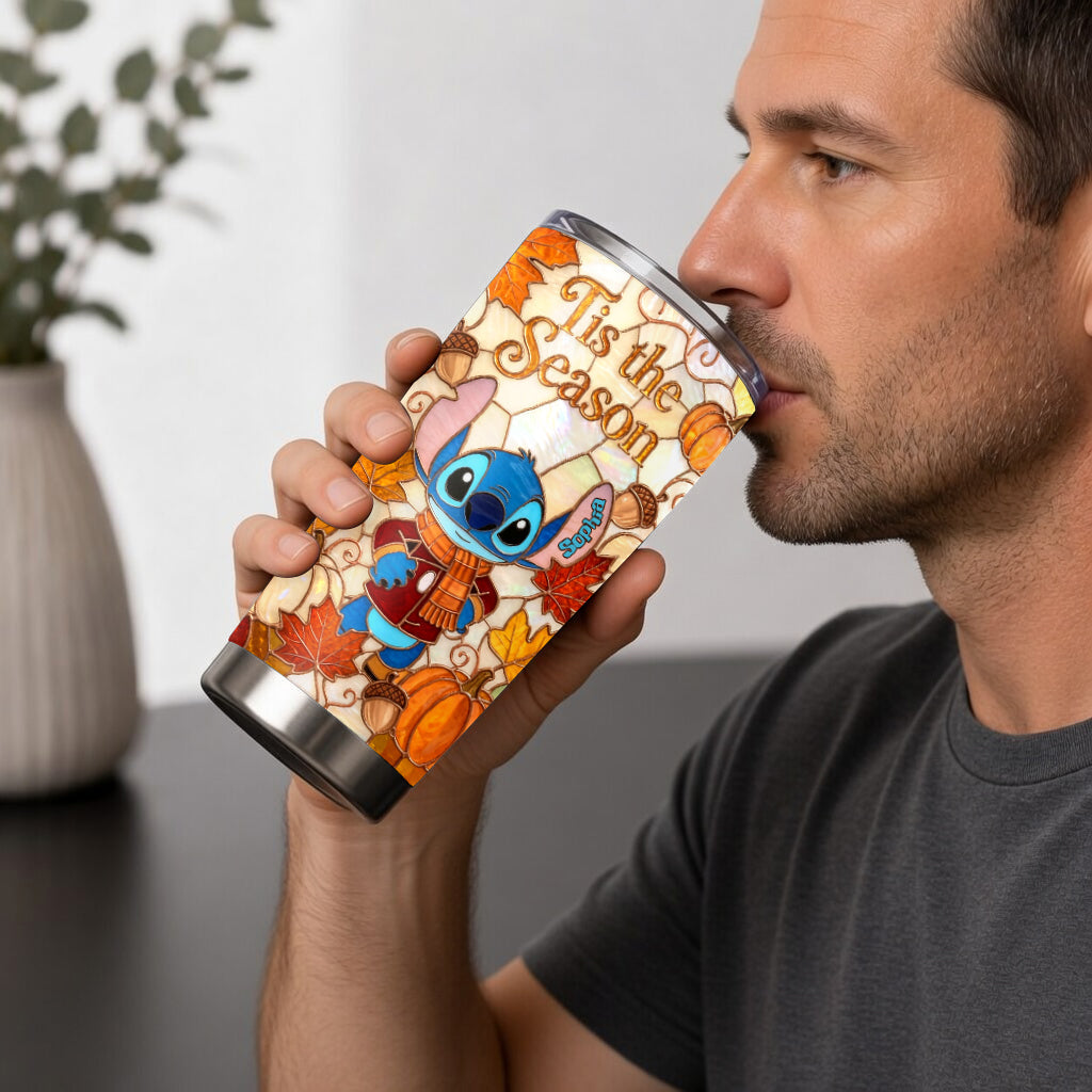 Autumn Blue Cartoon Character - Personalized Ohana Tumbler