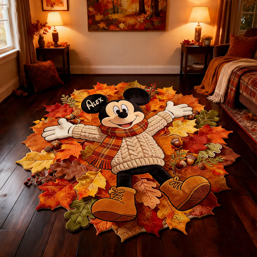 Fall Vibes - Personalized Mouse Non-Slip Tufted Rug