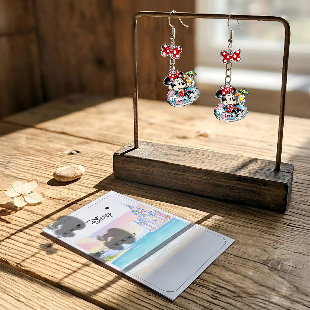 Summer Time - Personalized Mouse Earrings With Card