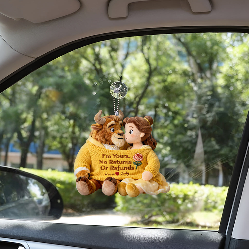 I'm Yours No Returns Or Refunds - Personalized Beauty And The Beast Plush Keychain