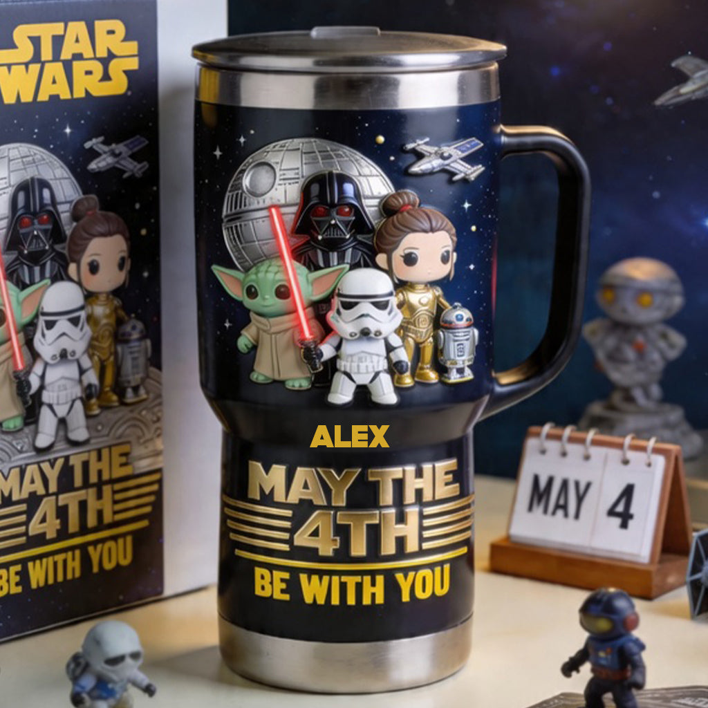 May The 4th Be With You - Personalized The Force Tumbler With Handle