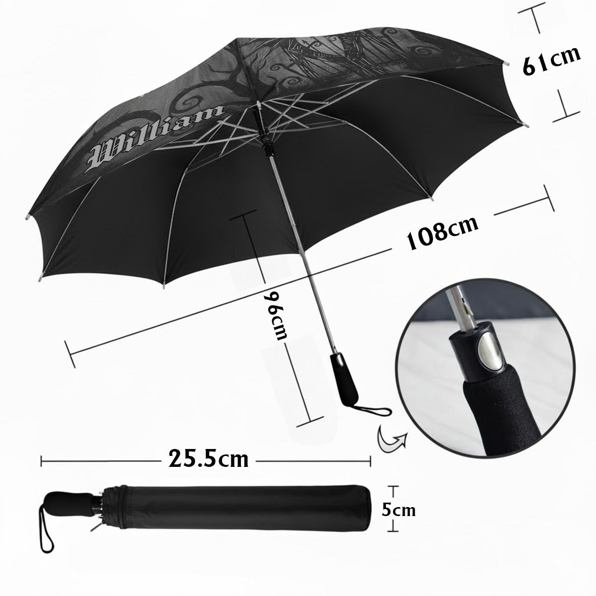 Gothic Skeleton - Personalized Nightmare Umbrella