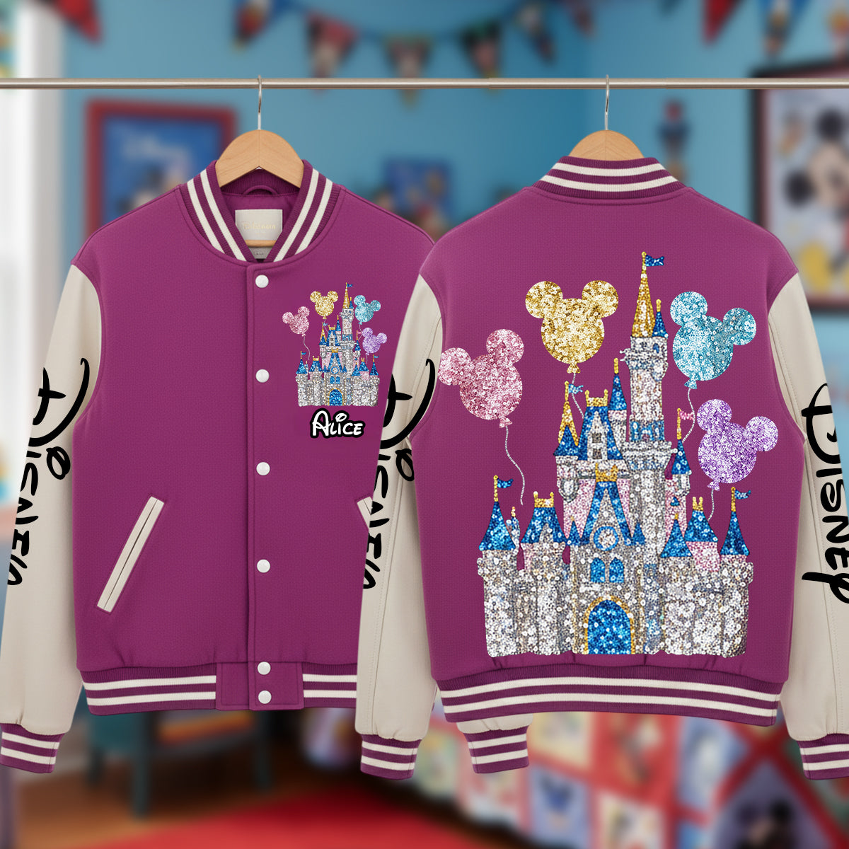 Magical Castle - Personalized Mouse Varsity Jacket