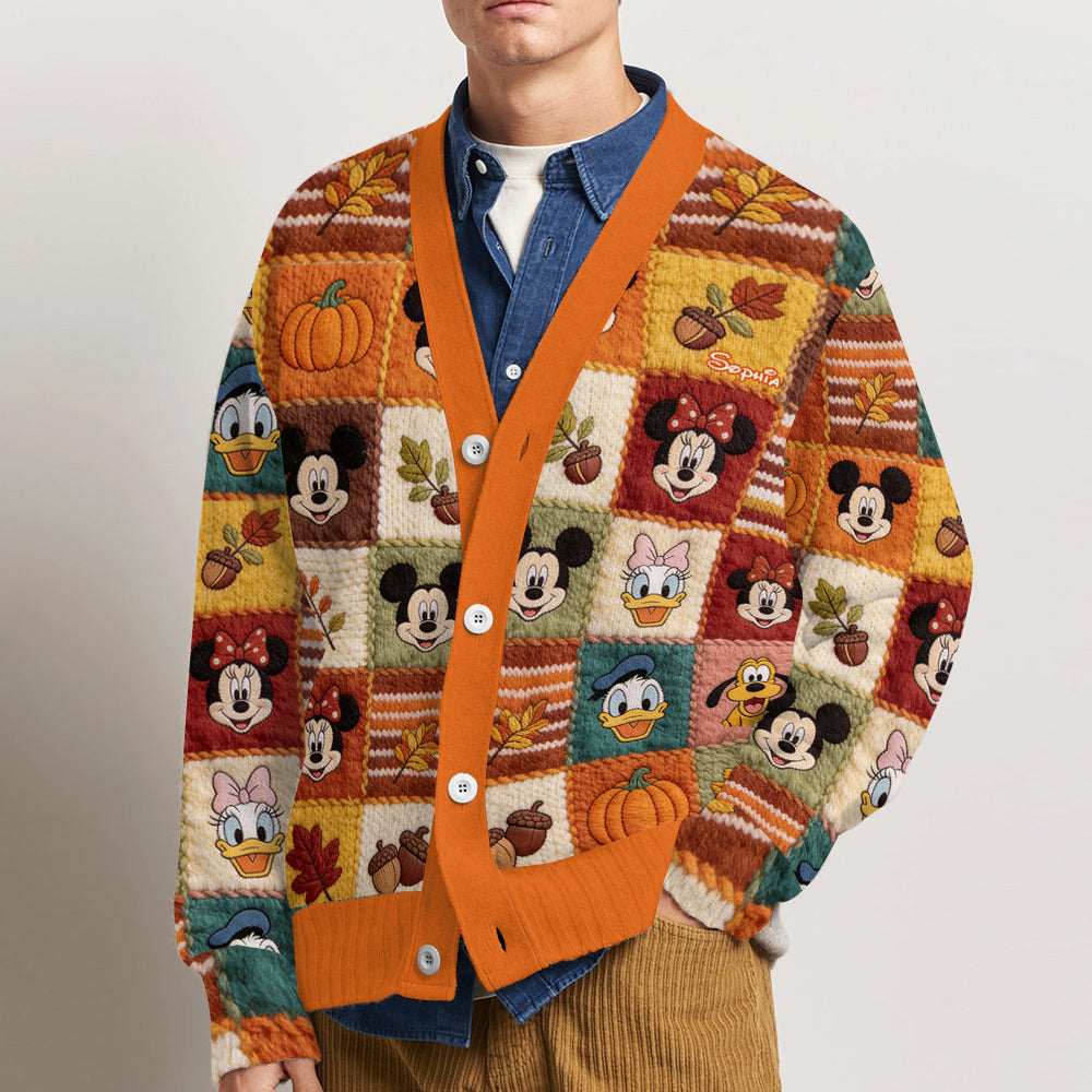 Fall Vibes - Personalized Mouse Cardigan Sweater