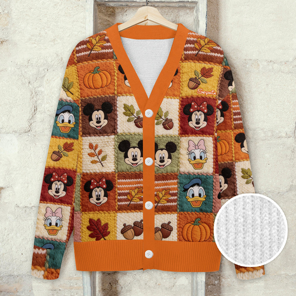 Fall Vibes - Personalized Mouse Cardigan Sweater