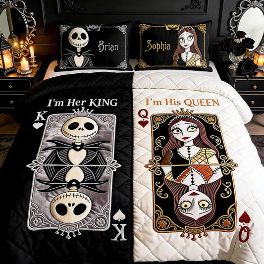 Her King His Queen - Personalized Nightmare Quilt Set