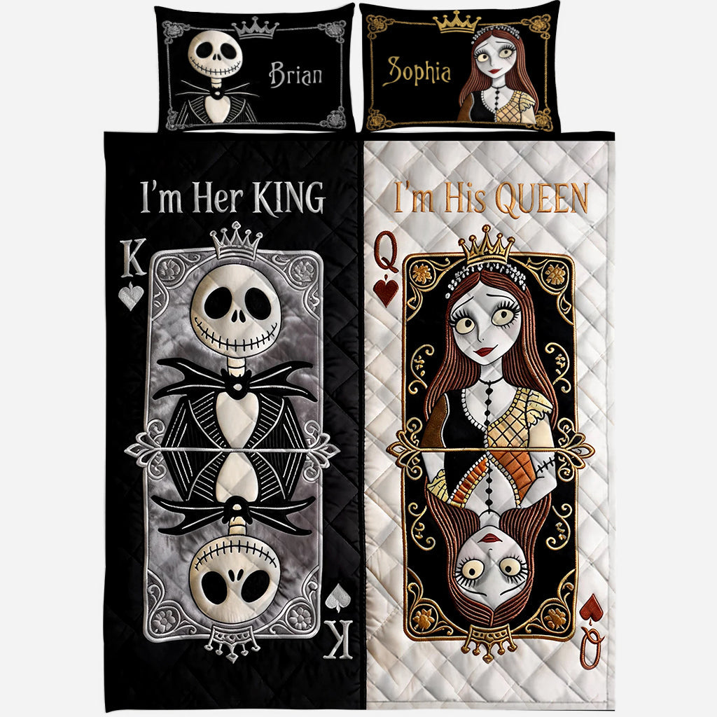 Her King His Queen - Personalized Nightmare Quilt Set