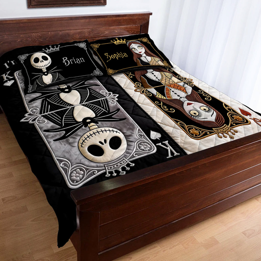 Her King His Queen - Personalized Nightmare Quilt Set