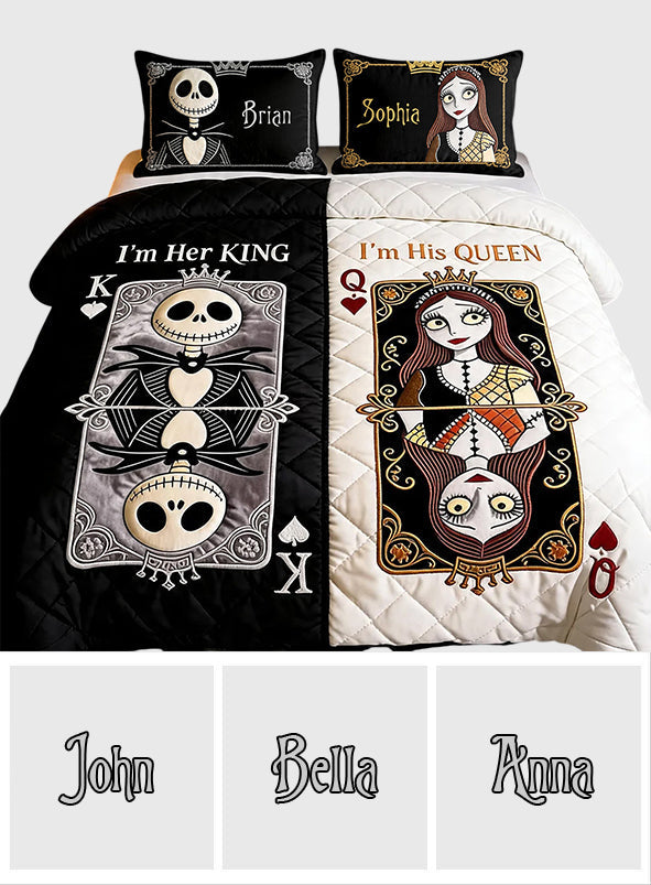 Her King His Queen - Personalized Nightmare Quilt Set