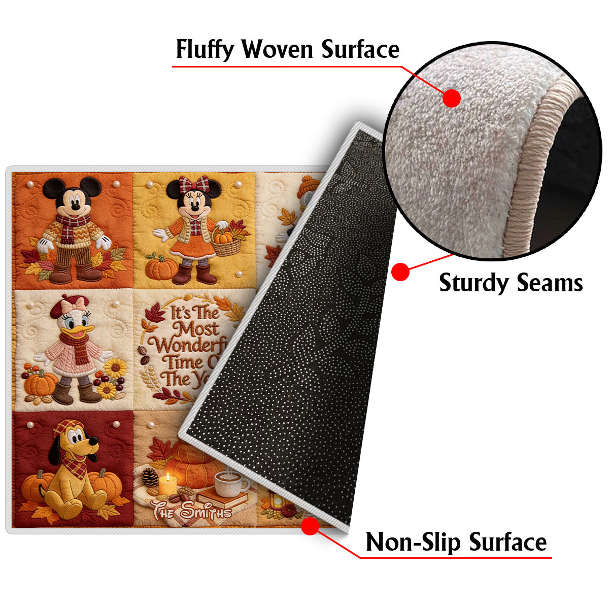 It's The Most Beautiful Time Of The Year - Personalized Mouse Non-Slip Tufted Rug