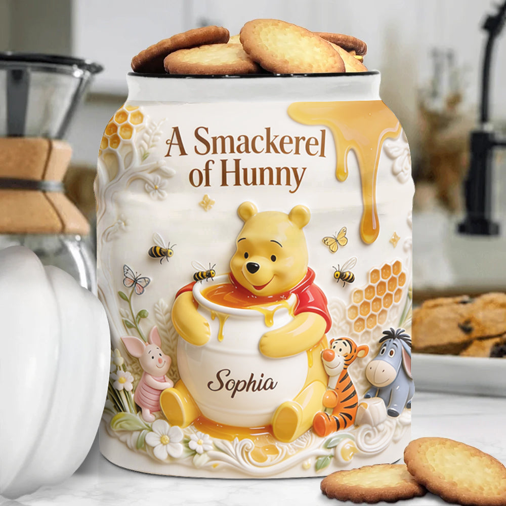 A Smackerel Of Hunny - Personalized Yellow Bear Honey Jar